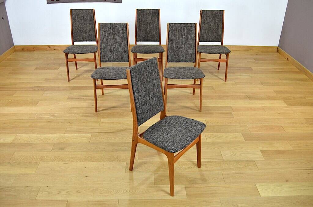 Set of 6 Danish Chairs by Schionning & Elgaard for Randers 1960