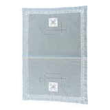 Napperon brodé lin blanc vintage