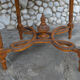 Antique round table plateau pink marble fully carved 1900s