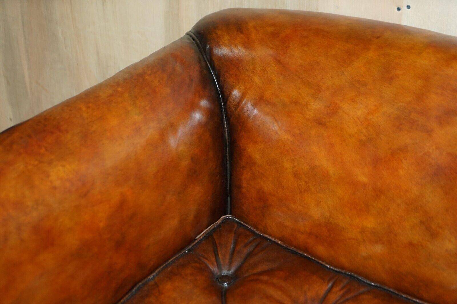 Renovated Victorian Chesterfield Sofa in Leather by Howard & Son