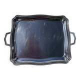 Rectangular silver metal tray