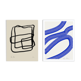 Pair of giclee prints, abstract wall art set of two, 50x70cm