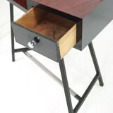 Coiffeuse années 50 en métal laqué noir et formica