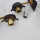 Pair of vintage Maison Arlus 1950s brass wall sconces