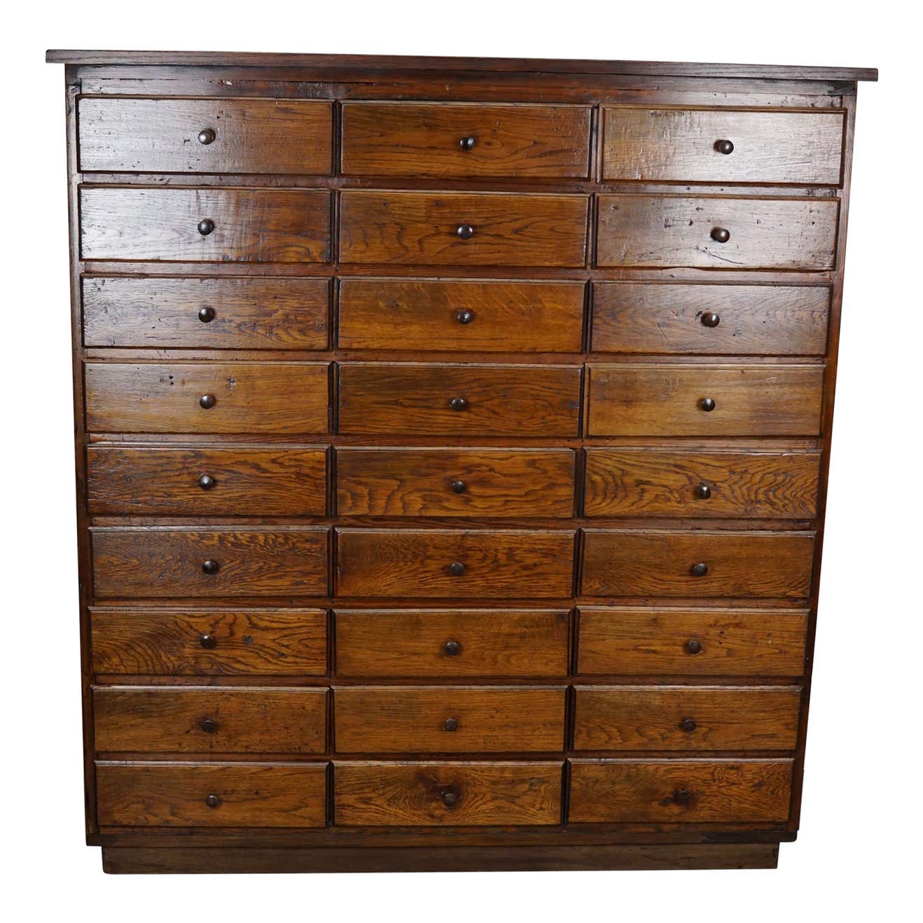 Antique apothecary furniture in oak France early twentieth century