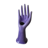 Old vase soliflore ring hand 1970s purple ceramic signed JMR deco retro dressing table