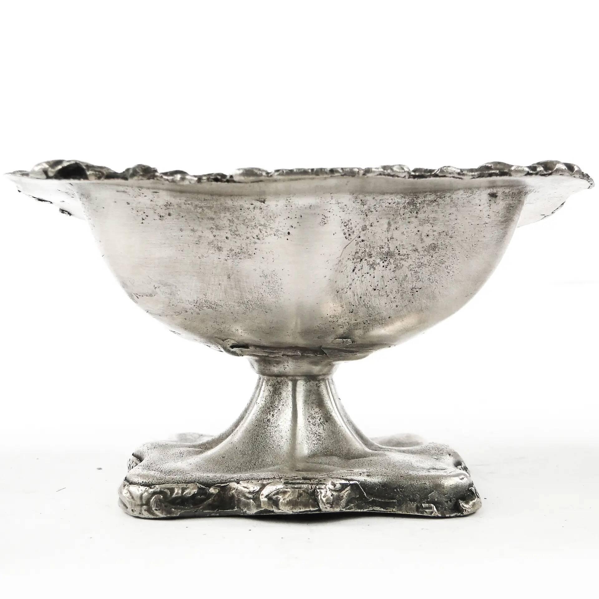 Biedermeier salt cellar, silver-plated copper, Poland, 19th century