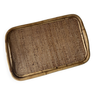Rattan serving tray