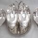 Idiot, double sauce boat + liners, Minerva silver, excellent condition, 19th century, 1.798 kg