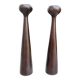 Pair of large Scandinavian teak candlesticks, vintage 1960.