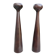 Pair of large Scandinavian teak candlesticks, vintage 1960.