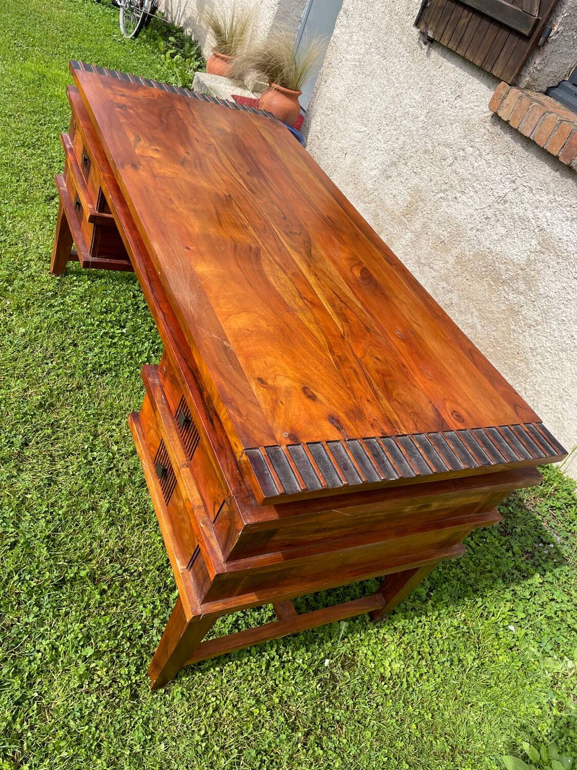 Vintage exotic wood desk 80/90