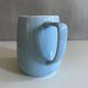 Pichet vintage en céramique bleu pastel, waku allemagne, cuisine des années 50