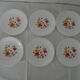 6 plates orange flowers - yellow Arcopal France Vintage