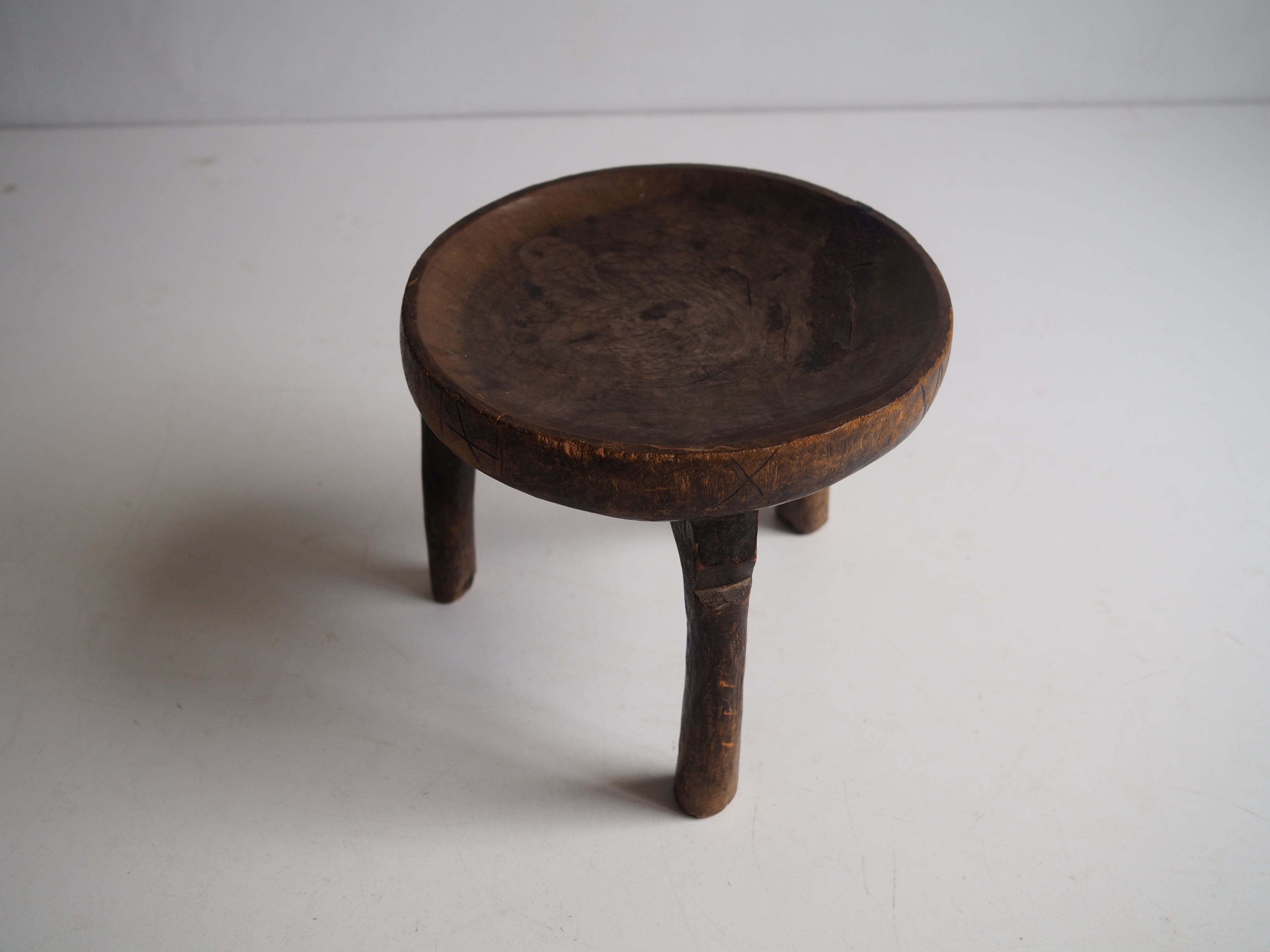 Wa-Hehe tribal carved tripod stool, Tanzania 1950s