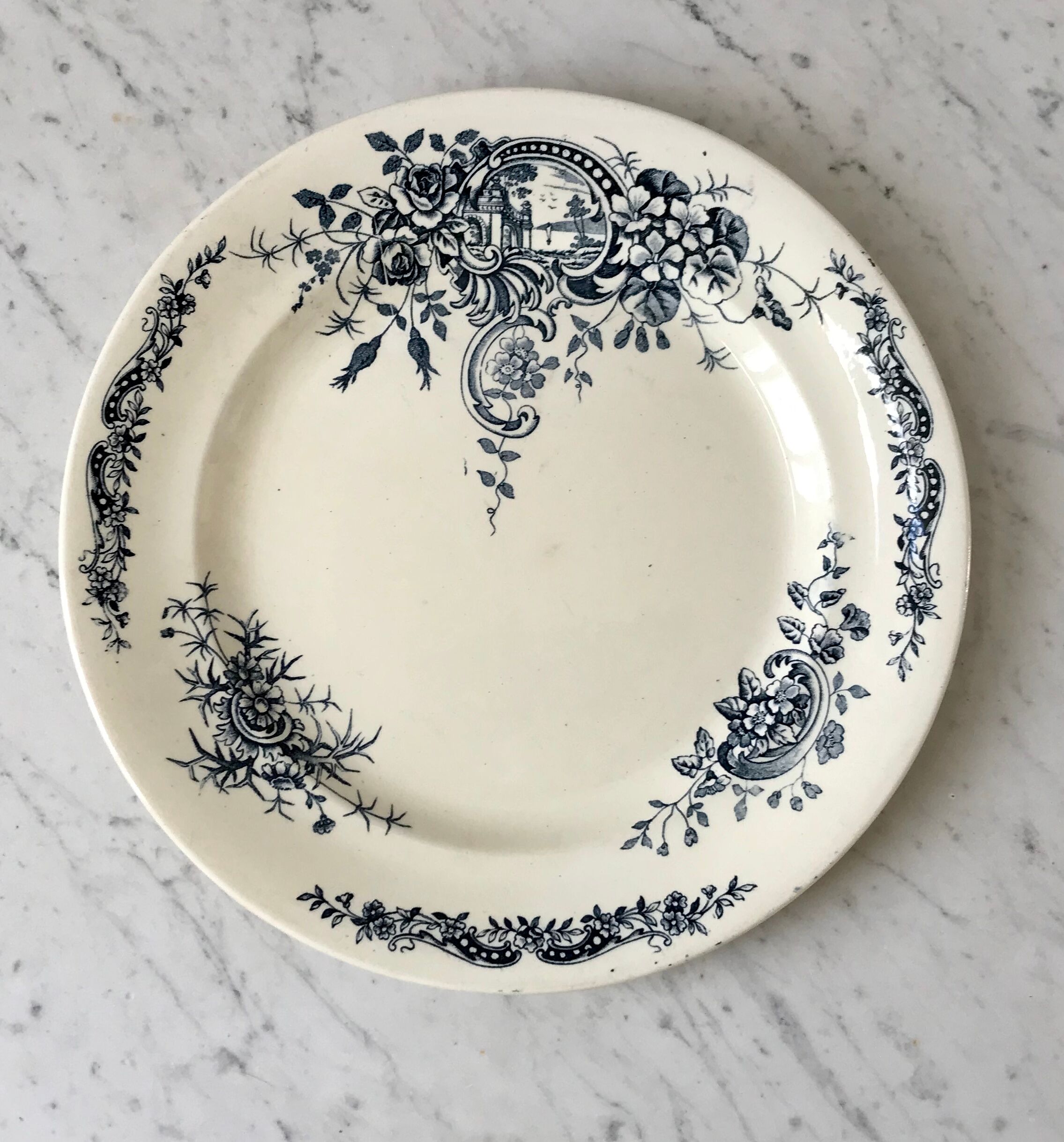 Round plate Iron Earth Salins model "Rocailles" late nineteenth