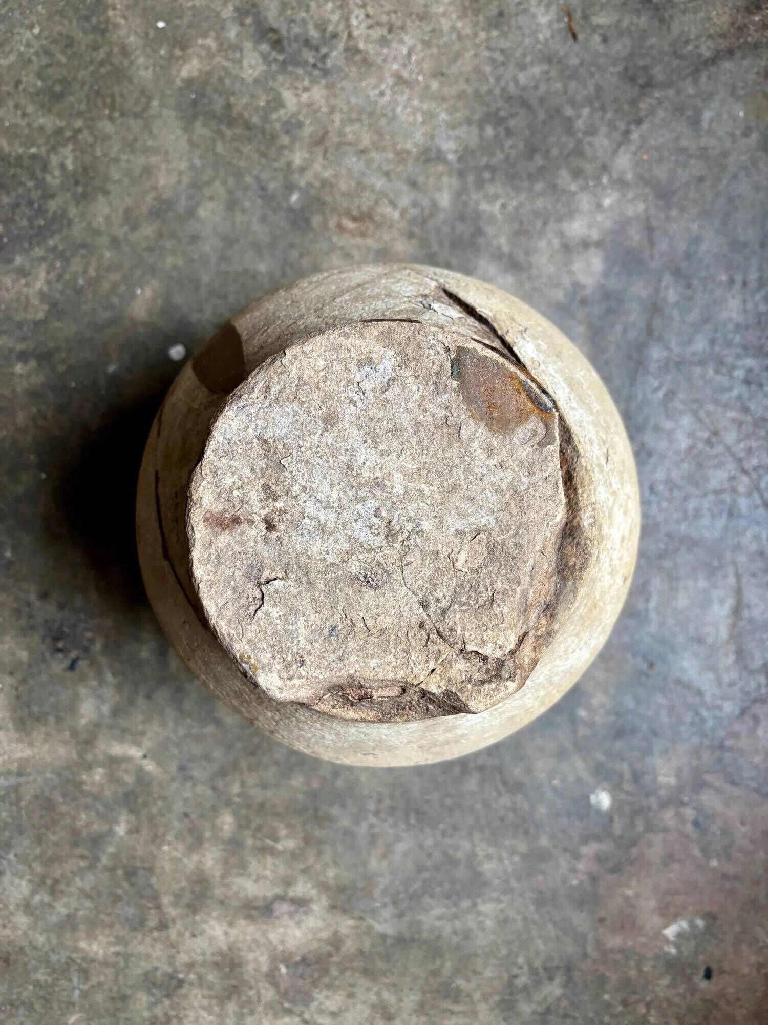 Grease pot, glazed ochre ceramic jar no. 3 - 18th century
