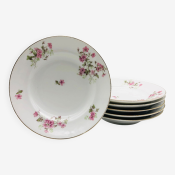 6 assiettes creuses en porcelaine de limoges