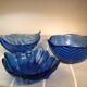 Vintage fruit cups leaf shape - royal blue