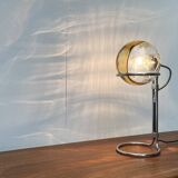 German table lamp from the mid-century space age, glass and chrome, 1960s.