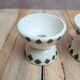 Set of 2 antique egg cups in ironstone – Diabolo shape – Green diamond pattern