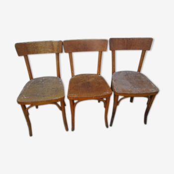 Lot de 3 chaises bistrot anciennes