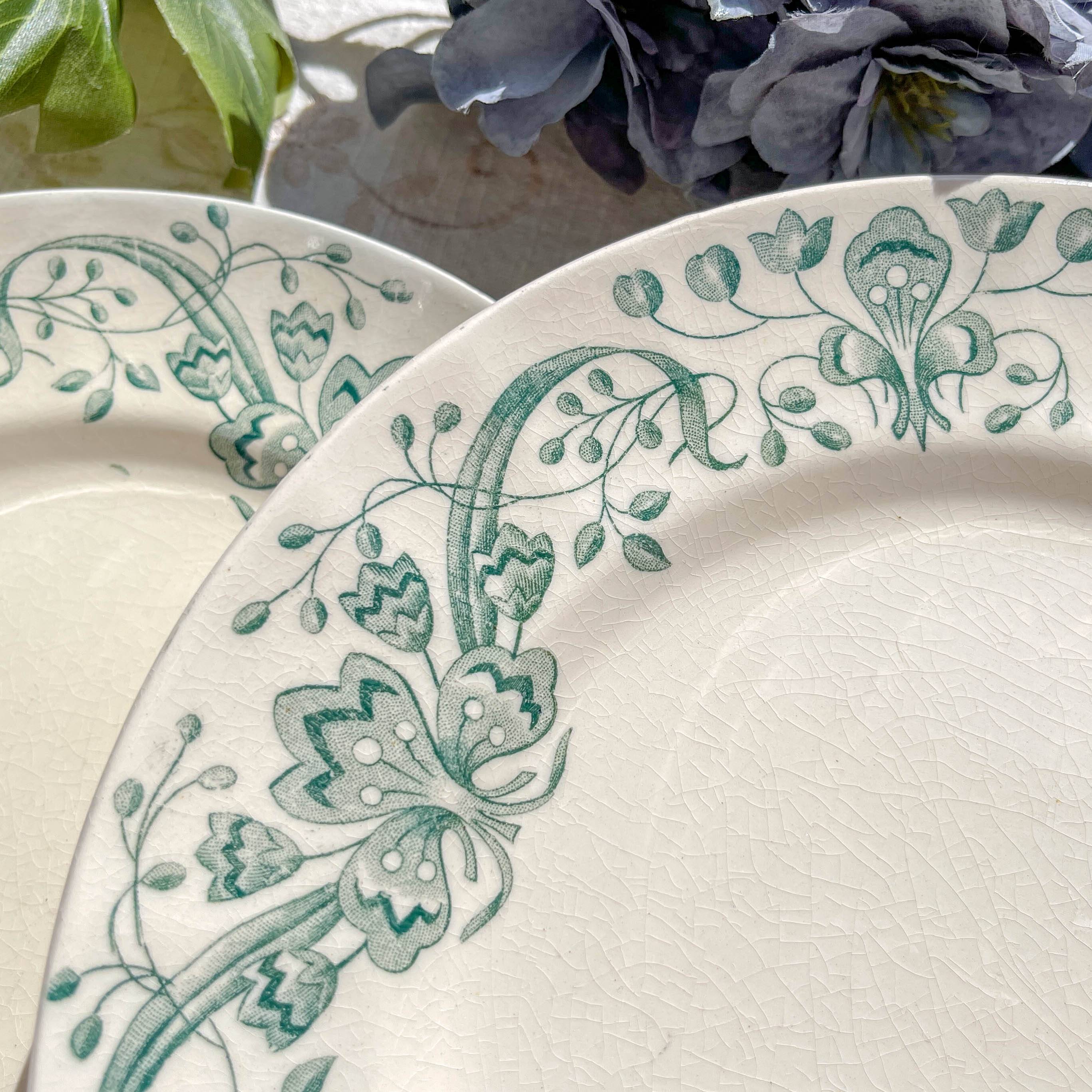 Set of 6 Small Antique Iron Earth Plates "Figuig" – Longchamp 19th Century