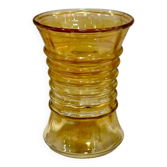 Vase Irisé Années 60 légèrement ambré