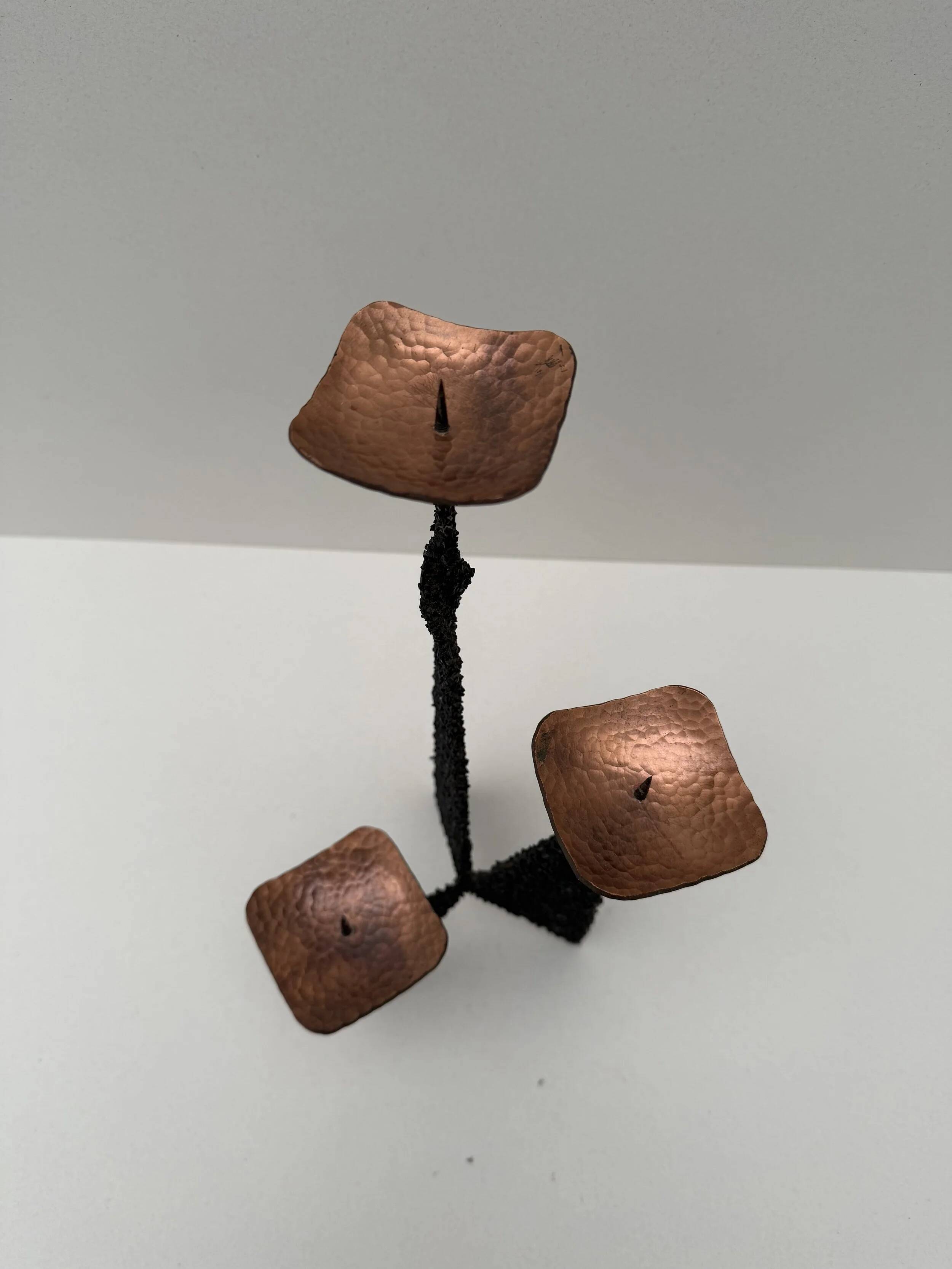 Bougeoir moderniste en métal, 1960