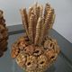 Trash in the form of the pineapple in natural fibers