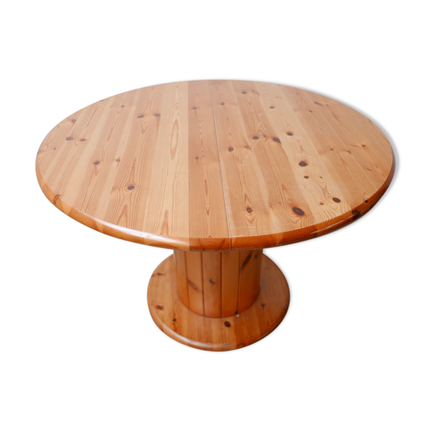 Table à manger hollandaise du milieu du siècle en pin