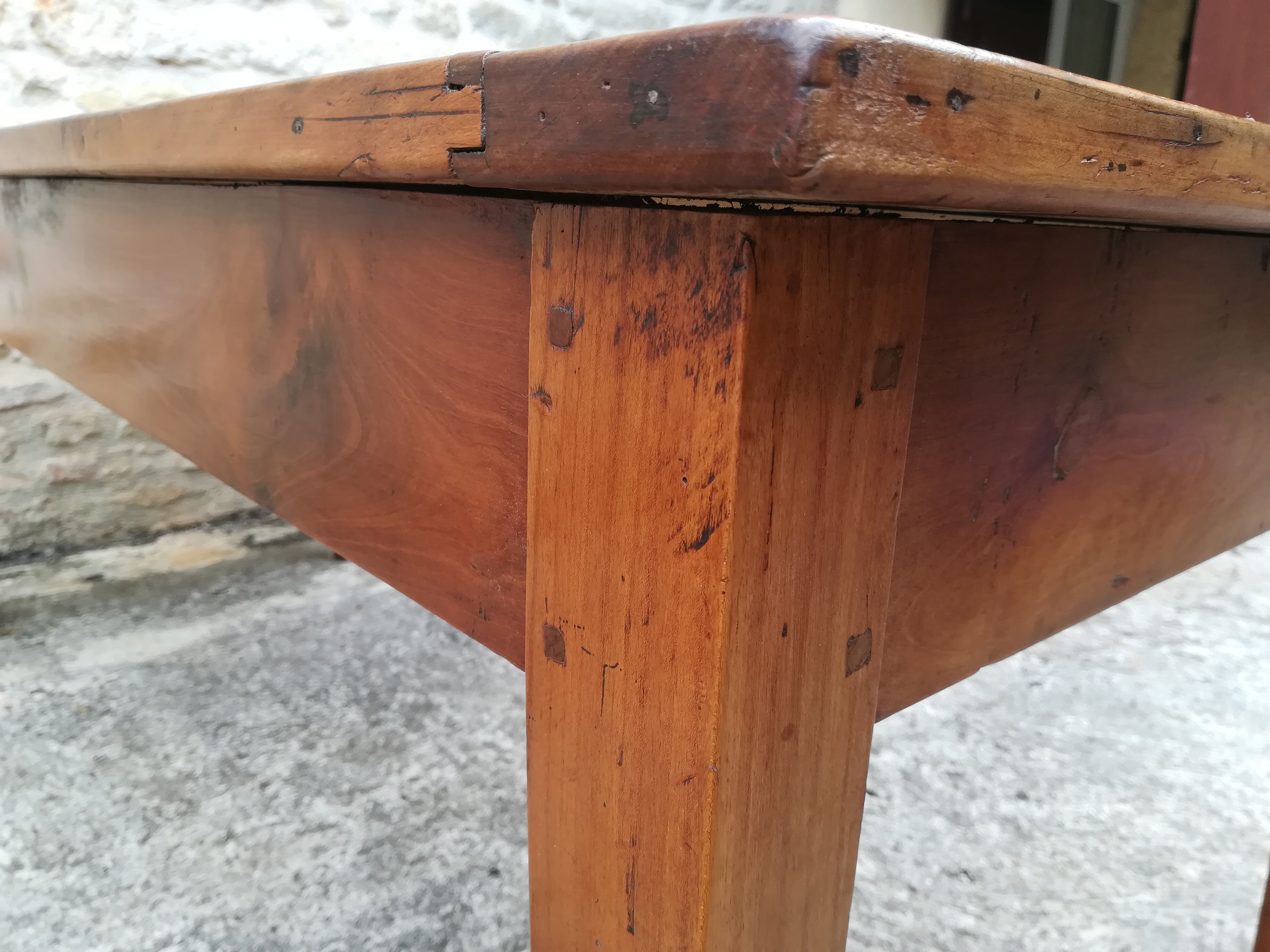 Farm table in solid cherry tree