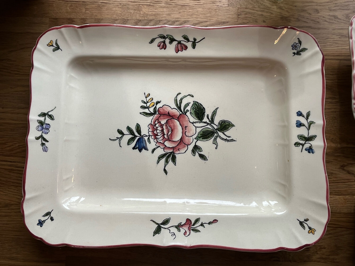 Old dishes in earthenware floral motif