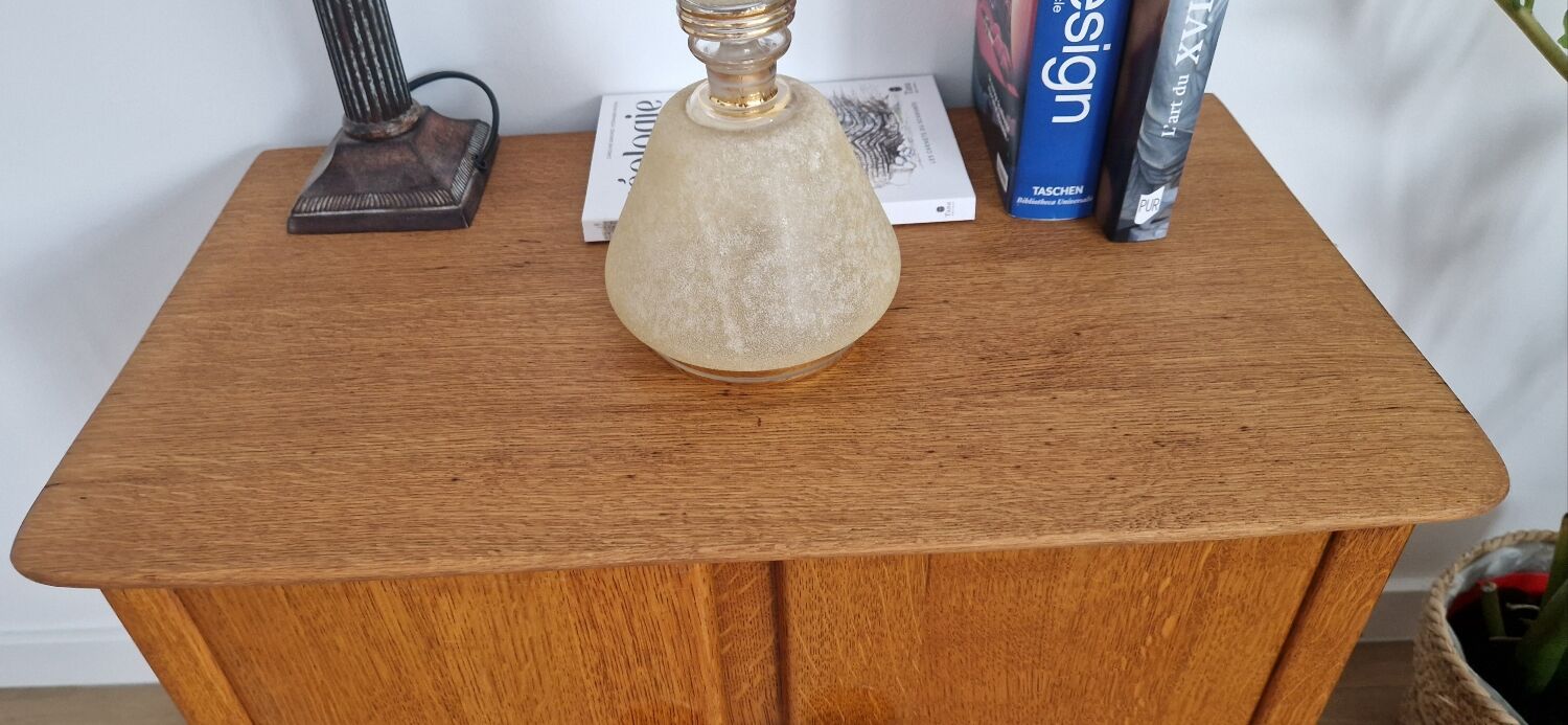 Low sideboard 2 doors art deco oak