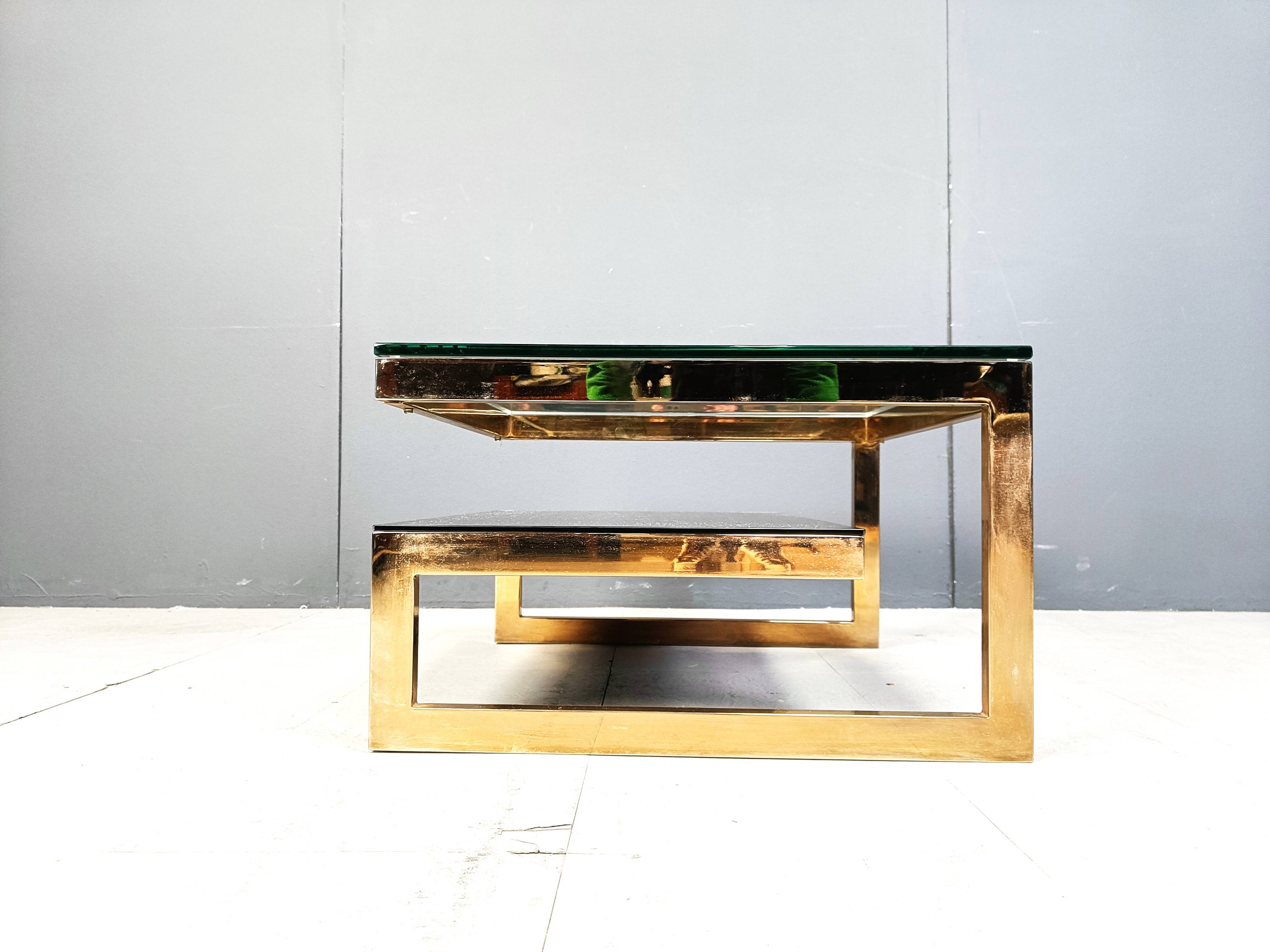 23Kt gold plate coffee table, 1970s