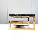 Table basse plaquée or 23 carats, années 1970