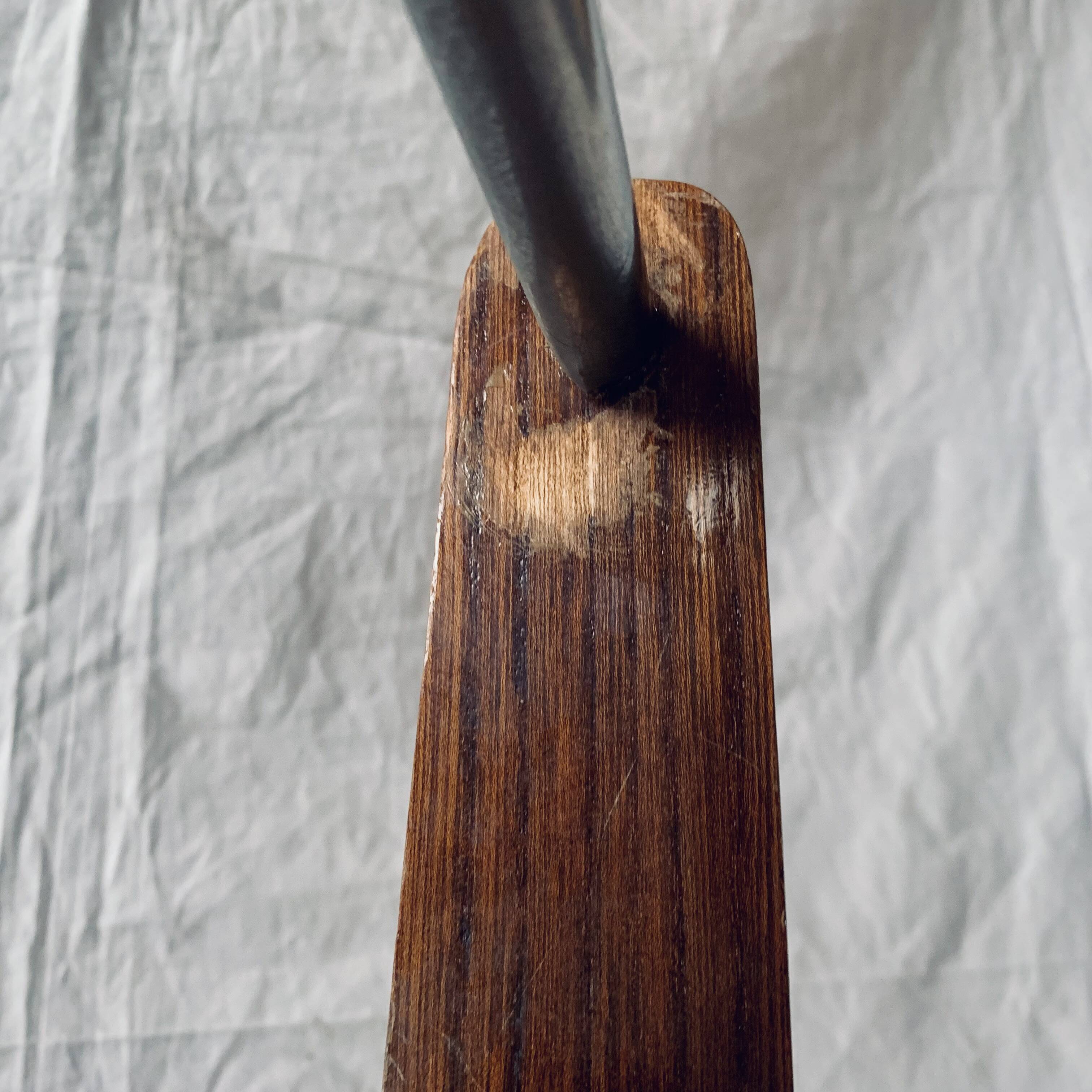 Art Deco wooden hat rack wall shelf with mirror