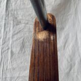 Art Deco wooden hat rack wall shelf with mirror