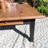 Low farmhouse table in solid oak
