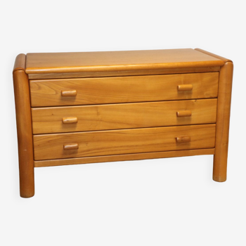 Vintage solid elm chest of drawers, 1970