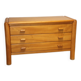 Vintage solid elm chest of drawers, 1970