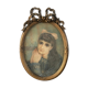 Portrait of a young girl in pastel and beautiful oval frame