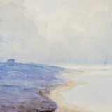Blue coast, aquarelle on paper, 58 x 49 cm