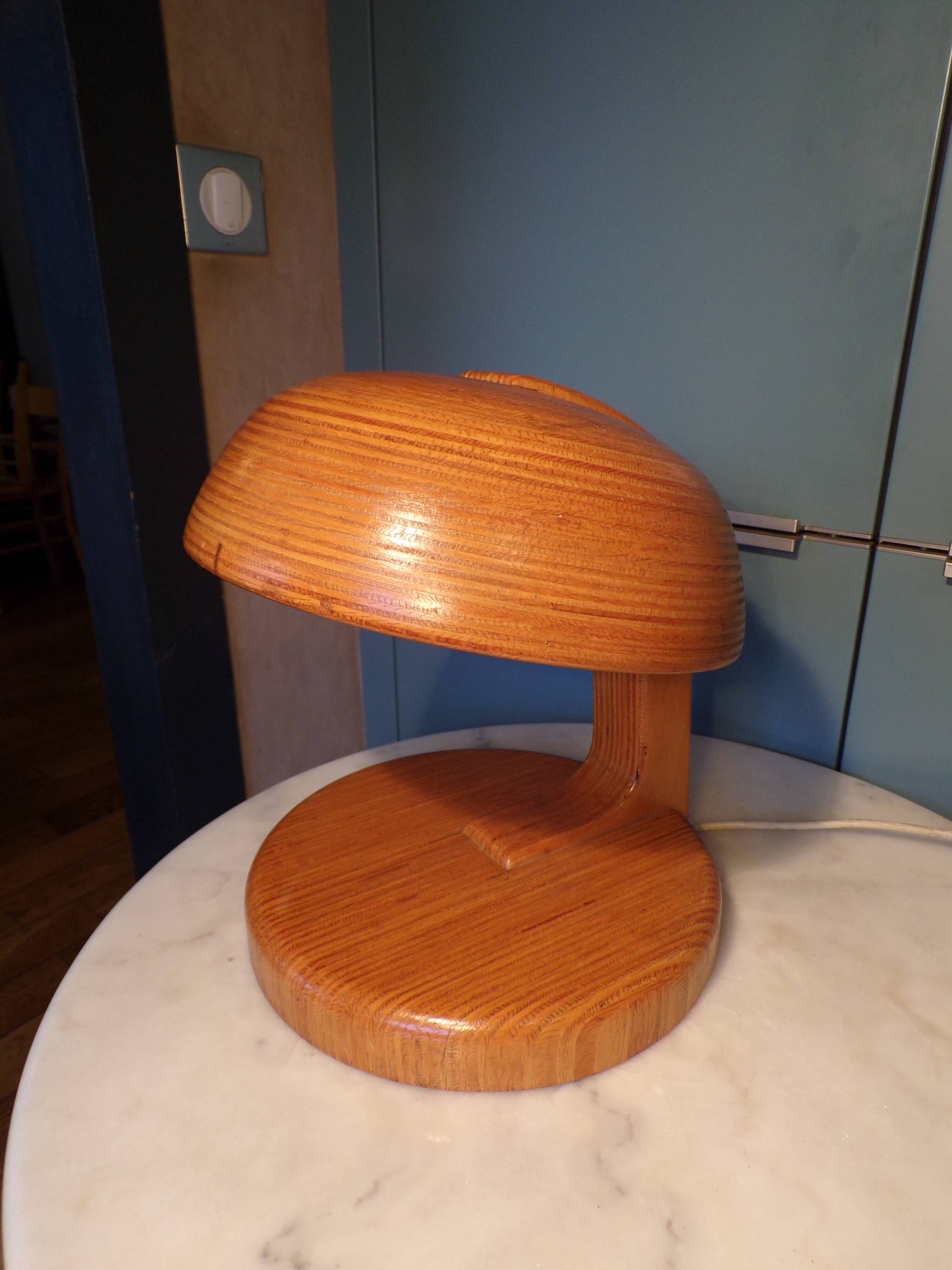 Scandinavian table lamp in solid wood
