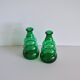 Edvin Ollers Green Glass Vases, Limmareds Glasbruk, Sweden, 1940s