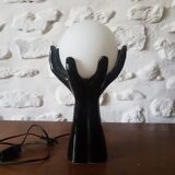 Black and white ceramic hand lamp