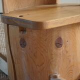 Unique sculptural rocking chair by the Finnish Matti Martikka in solid pine, 1960s.