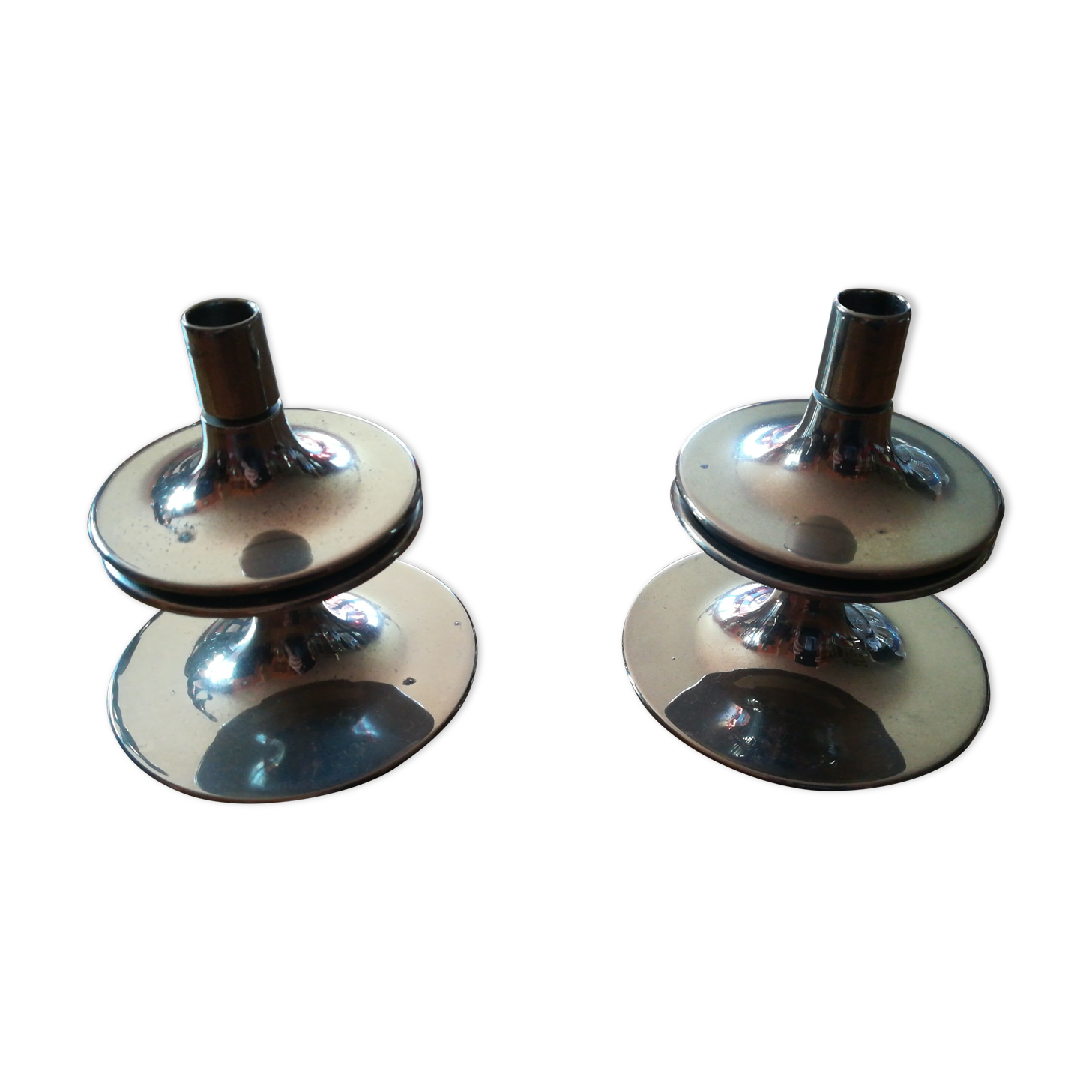 Bougeoirs Nagel en métal chromé 1960/70