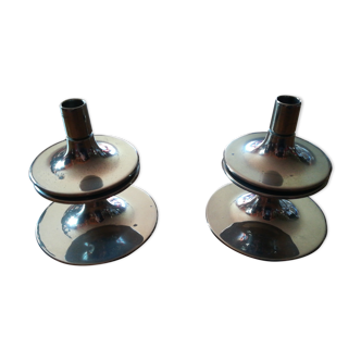 Nagel candle holders in chromed metal 1960/70