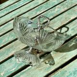 Vintage chiseled glass cup